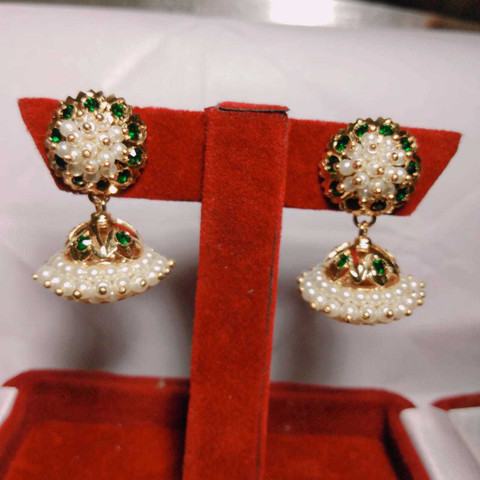 Jhumki Earrings Gold Muthina Earrings Buy Kurdekars Divuu Belli