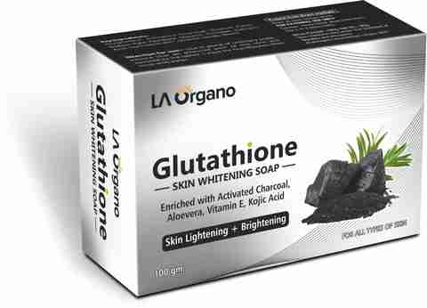 glutathione with activated charcoal LA Organo Skin Lightening & Brightening Soap For All Skin Type Natur E White 1