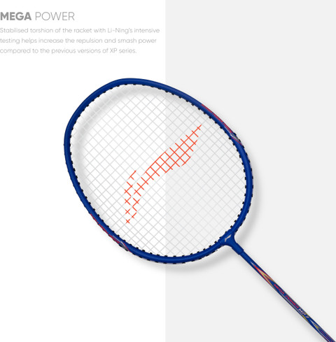 LI-NING Mega Power 7 Blue/Orange Strung Badminton Racquet (Pack of