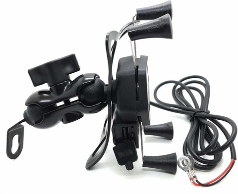 JSG Universal X-Grip Spider Mobile Holder Adjustable Cell Phone Holder  Stand with 360 Degree Rotations and USB Charging Port for Bike Rear View  Mirror