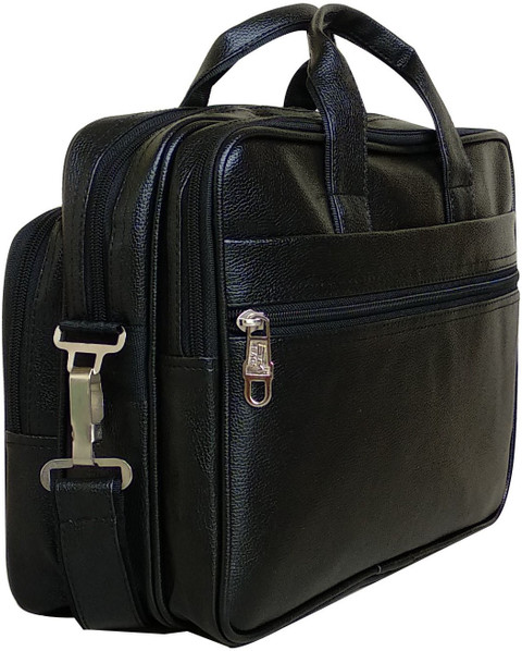 SM BAGS Black Sling Bag Up to 14 inch Laptop messenger bag Black