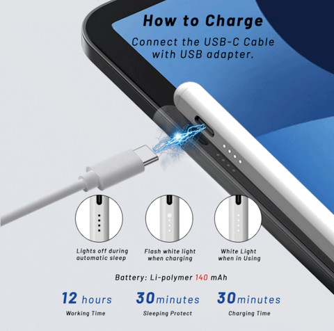 TANTRA Stylus Pen for iPad with Palm Rejection, Tilt Support and