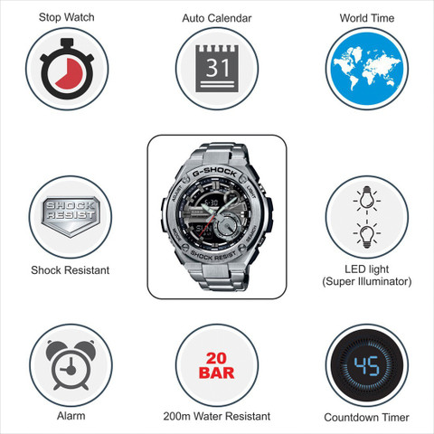 CASIO GST-210D-1ADR G-SHOCK G-Steel Analog-Digital Watch