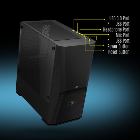 びーん ZEBRONICS Zeb-Odin Mid tower Cabinet with USB 2.0 Ports