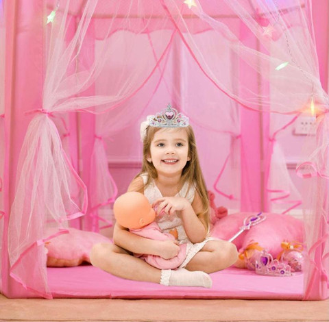 Attire Kids Prince Princess Castle With Led Star Lights,Play