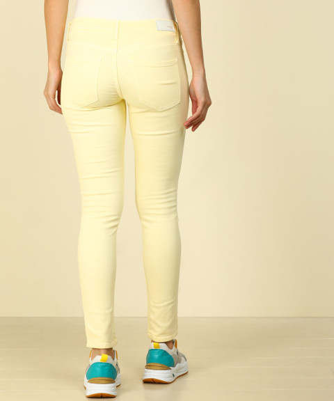 Spykar Skinny Women Yellow Jeans