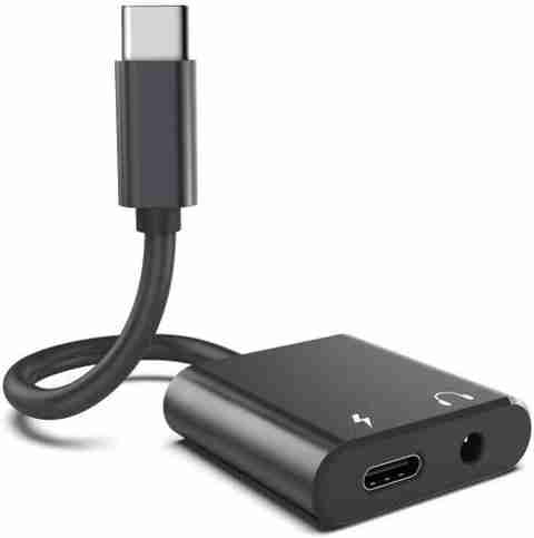 IMMUTABLE Black USB-C Type-C To Jack Headphone Adapter with