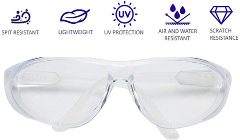 HBD SALES Eye Protection Safety White Glass Gogglas, Anti duast, Anti fog,  Riding, Cycling, Bike Driving Sunglasses, Chemical Laboratory Eye Work