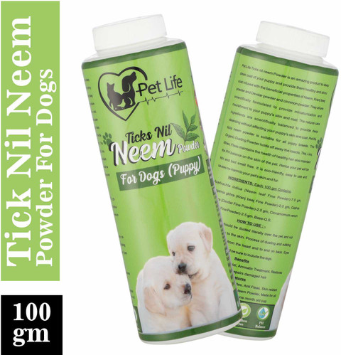 Pet Life Pure Organic Ticks Nil Neem Powder For Dog (Puppy) Effective To  Deal With Ticks, Lice, Mites, Fleas, Itching, Anti Bacterial Safe