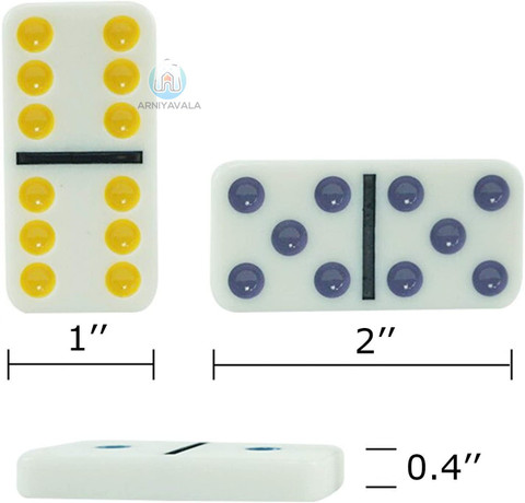 ARNIYAVALA Dominoes Set 28 Double Six White Ivory Tiles - Classic