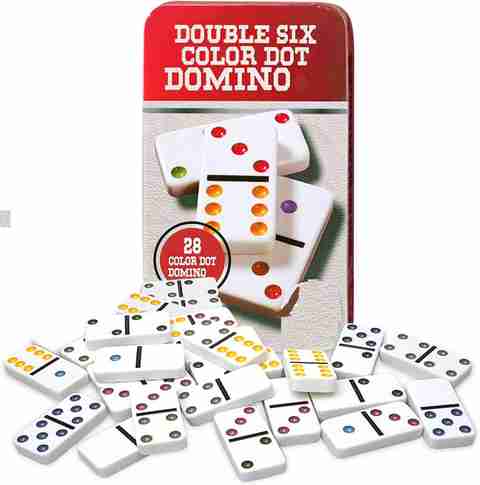 ARNIYAVALA Dominoes Set 28 Double Six White Ivory Tiles - Classic