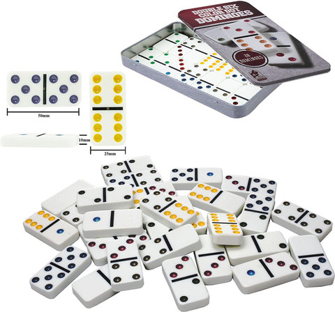 ARNIYAVALA Dominoes Set 28 Double Six White Ivory Tiles - Classic