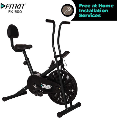 FITKIT by Cultsport FK 500 Airbike with back seat and Free Installation  Upright Stationary Exercise Bike
