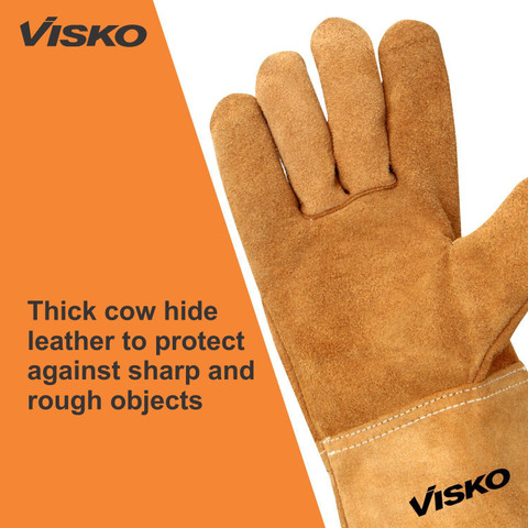Visko VLB 006 Heavy Duty Welding Hand Gloves Protective Durable Heat  Resistant Welding Work Gloves Leather Heat Resistance Gloves Cut  Resistance