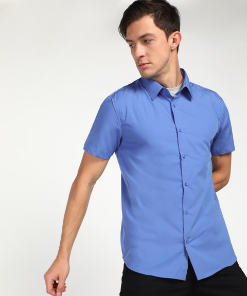 abof by Aditya Birla Men Solid Casual Blue Shirt Buy abof by