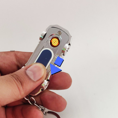 Explorer ™ Metal Keychain Sport Car Silver Keyring with Lighter || Pocket  Lighter || Laser Lighter || Cigarette Lighter || Rechargeable Flameless Lighter  Keychain for Car, Bike, Home, Bags and Backpacks Etc