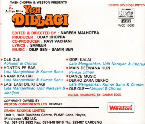 Lagi Lagi Yeh Dil Ki Lagi Yeh Dillagi Hindi Audio CD