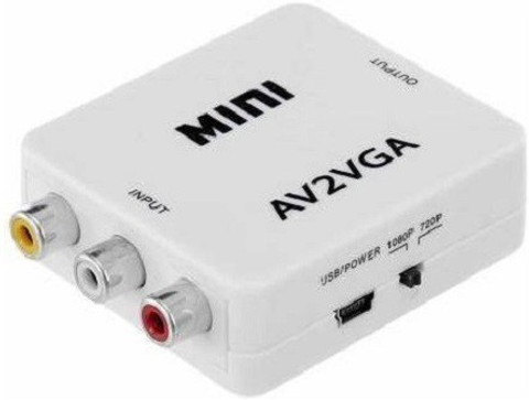 TERABYTE AV to VGA Converter Box AV RCA to VGA Video with Audio to PC HDTV  Converter Media Streaming Device
