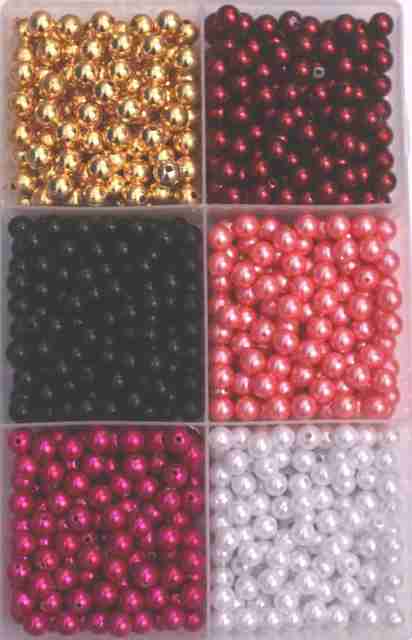 Atifa 10mm pearl beads/moti White,Black,Dark pink,Maroon,Gold