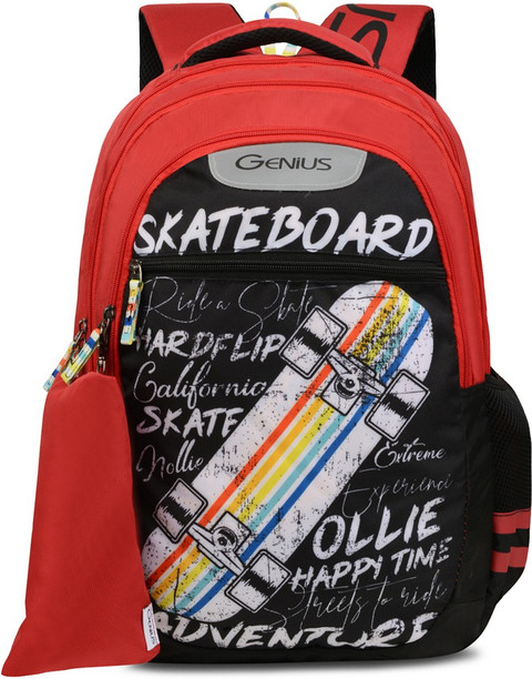GENIUS by SAFARI Skater 34L Black school, casual Backpack (Free