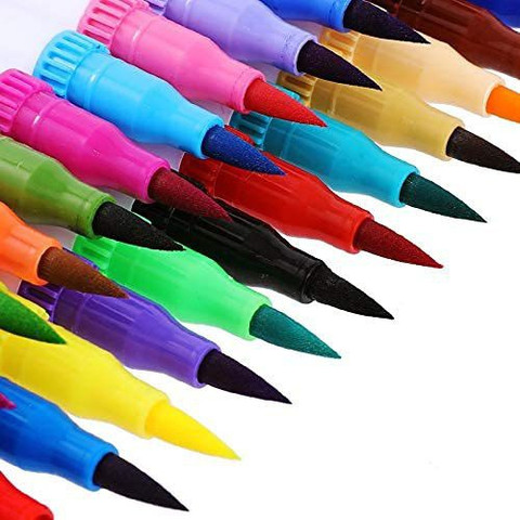 Levin Dual Tip Brush Pens Marker set of 60,Fine and