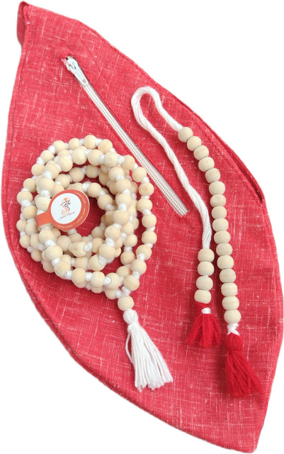 jupiter speaks Neem Wood Japa Mala With Gomukhi Bag Sakshi Mala