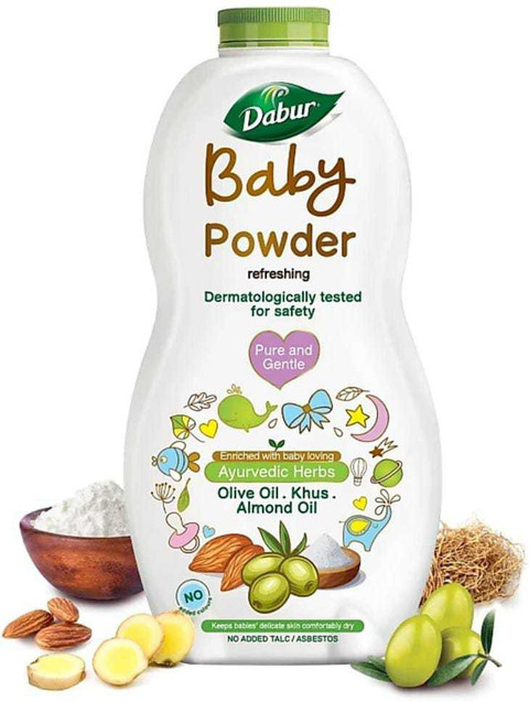 Dabur Baby Powder: No added Talc and Asbestos Contains Oat Starch  Arrowroot Powder Amba Haldi |Hypoallergenic Dermatologically Tested  with No
