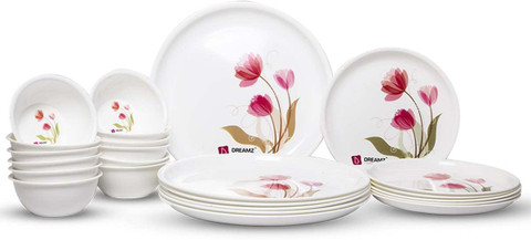 Dreamz Pack of 18 Plastic Wheat Straw Dinner Plates, Lightweight