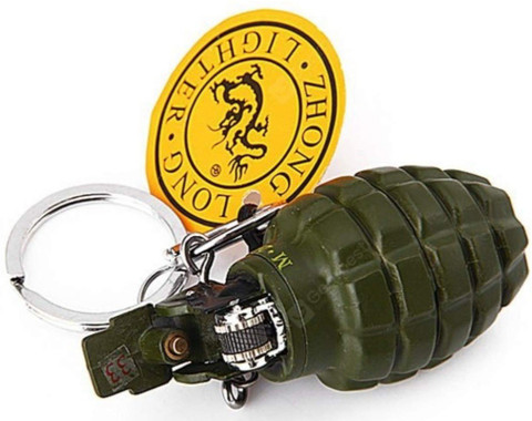 hand grenade cigarette lighter Explorer New Mini Army Green Hand Grenade Key Chain Single Candle Flame  Novelty Cigarette Lighter| Pocket Lighter Price in India