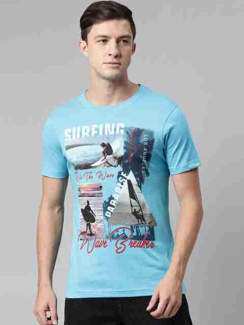 DIXCY SCOTT Printed Men Round Neck Blue T-Shirt Buy DIXCY SCOTT