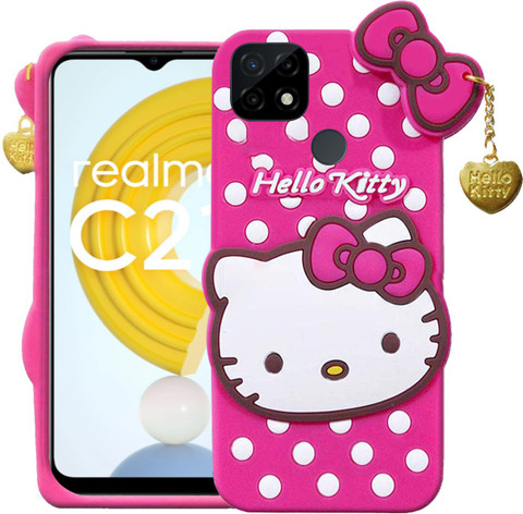 Wowcase Back Cover for Realme C21, Cute Hello Kitty Case, Soft