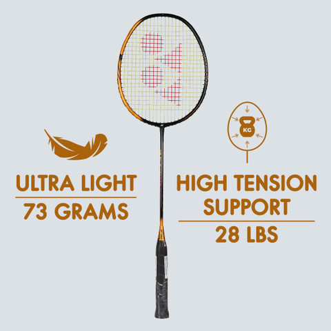 Yonex Astrox Smash Badminton Racquet (Black Clear Orange, G4, 73