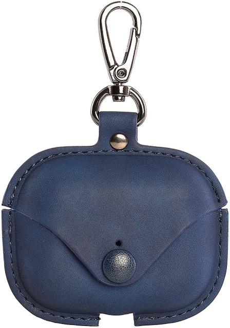 KHR Pouch for APPLE Airpods (3rd Generation) Bluetooth Headset Leather Case  cover (Blue) - Main Image