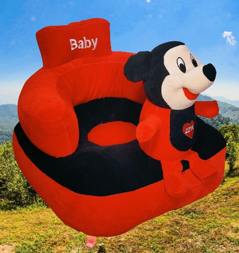 ToyHub Mickey Shape Soft Plush Cushion Baby Sofa Seat or Rocking