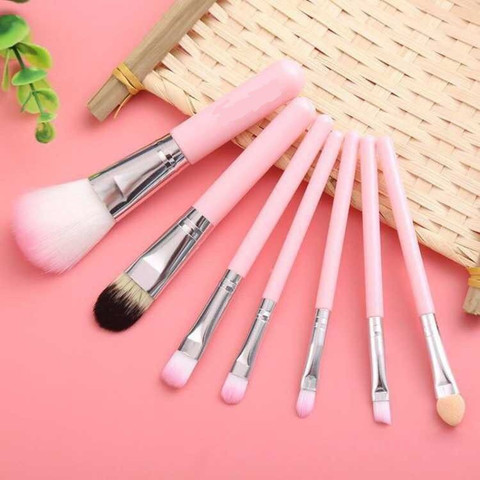 J & F Makeup Brush Set 7 Pc Professional Brush Pink - Price in