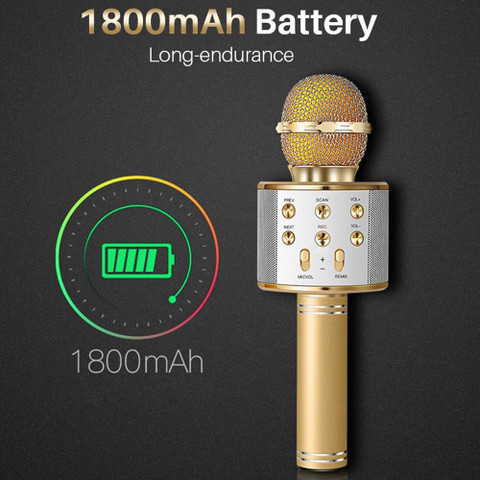 Stybits Advance Handheld WS-858 Wireless Singing Mike Multi-function  Bluetooth Karaoke Mic with Microphone Speaker For All Smart Phones  Microphone - Main Image