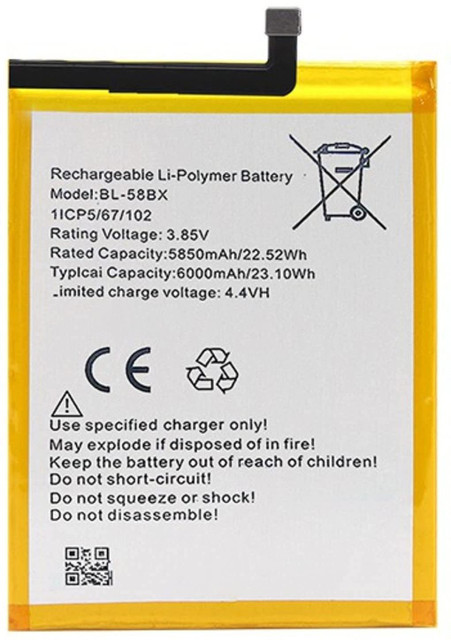 RAPPER Mobile Battery For Infinix Hot Play X680 X680B X680C BL-58BX  (6000mAh)