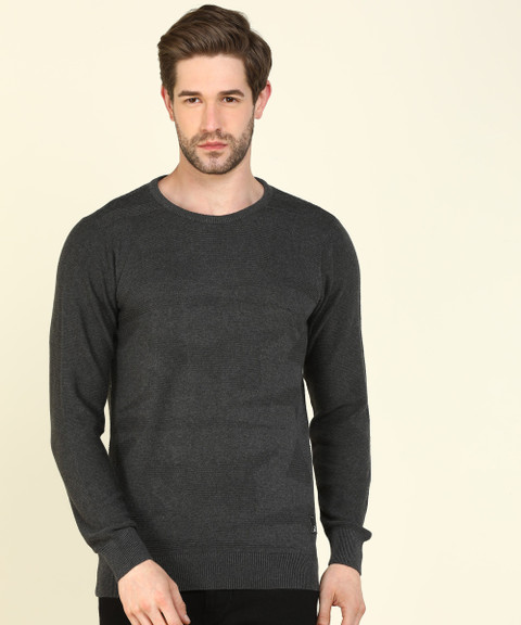 Spykar Solid Round Neck Casual Men Black Sweater Buy Spykar