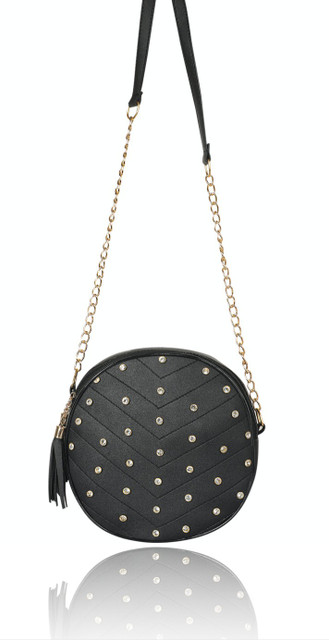 Pramadda Pure Luxury Black Shoulder Bag Stylish Casual Round Beads