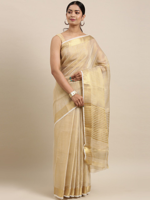 Buy THE CHENNAI SILKS Woven Bollywood Art Silk Gold Sarees Online