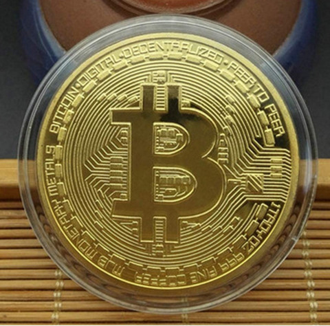 Craftbia Bitcoin Coin Made of Real Metal Gold Plated Coin with