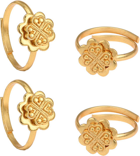 AanyaCentric Alloy Gold Plated Toe Ring Set Price in India Buy