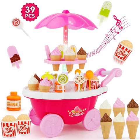 INDIAN LIFESTYLE Ice Cream Toy Cart Play Set for Kids Pretend Play