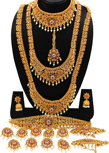 JANAVI Alloy Gold Jewellery Set Price in India Buy JANAVI Alloy