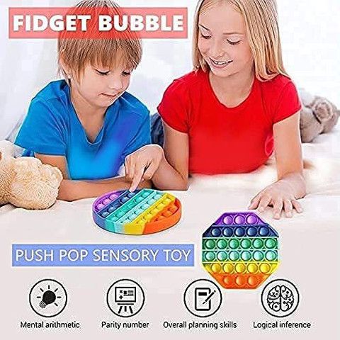 WHITE POPCORN Pop-it Push Bubble Sensory Fidget Toy Random Design, Pop It  Fidget Toys (PACK OF 4)