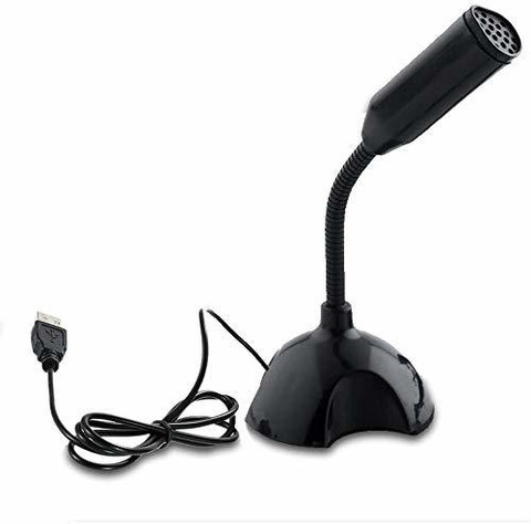 TECHGEAR USB Microphone with Stand Mini Desktop Studio Speech Mic