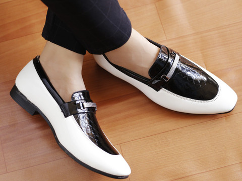 Englewood Luxury fashion formal shoes shiny loafers stylish faux leather  new modal Loafers For Men