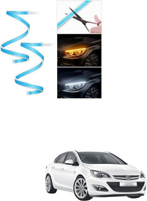 LED DRL Light White Amber Sequential Flexible Turn Signal Strip