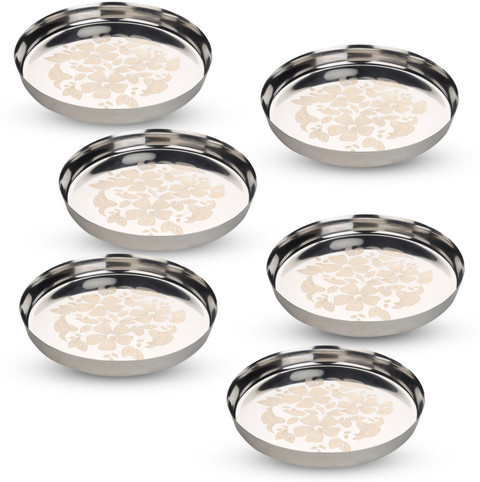 LIMETRO STEEL Laser Print Heavy Gause Stainless Steel Dinner