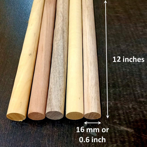 ecofynd 12 Inch wooden dowel rod, Solid hardwood sticks for Crafting,  Macrame, DIY (Set of 5) Pack of